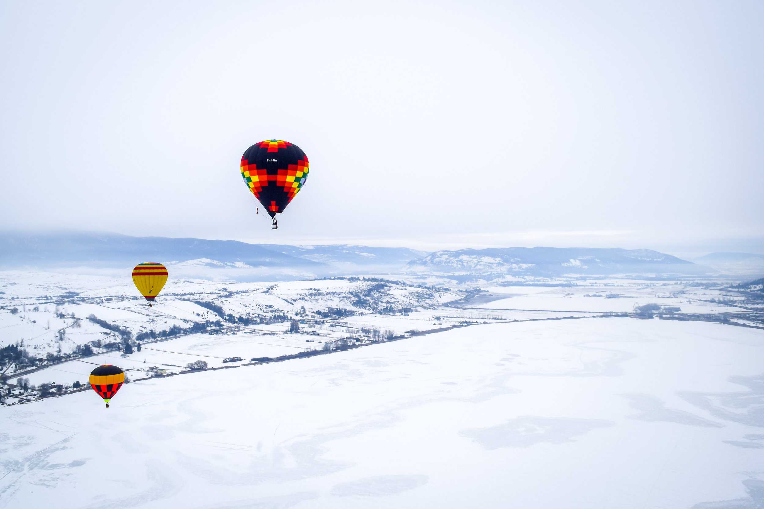 Hot Air Ballooning Over the Okanagan in Winter