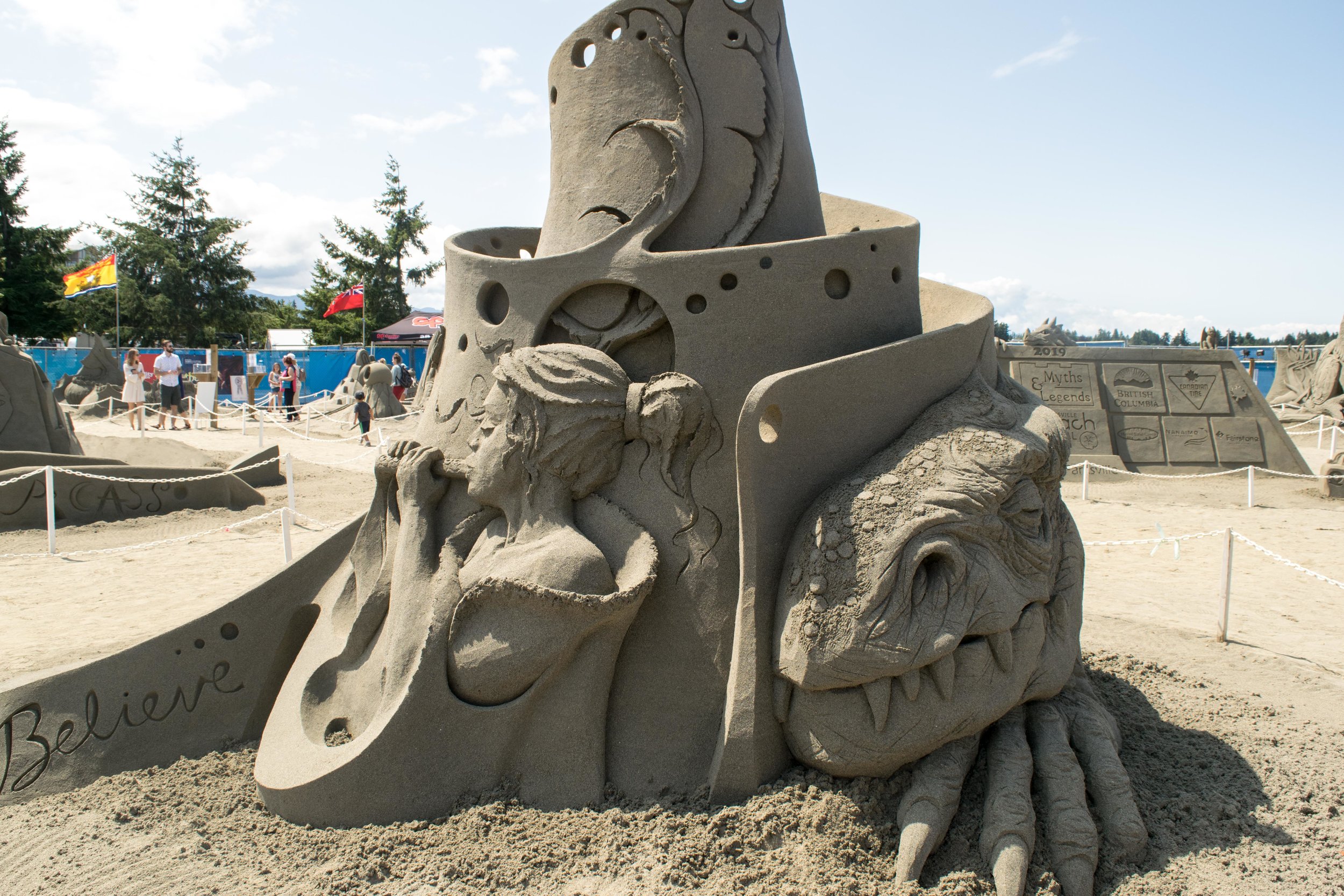 Admiring the Parksville Sand Sculpting Competition &amp; Exhibition
